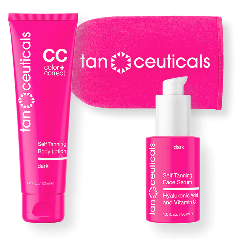 Body + Face Serum Self Tanning Kit, Dark